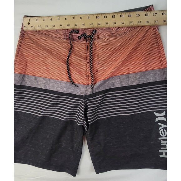 Hurley Board Shorts Mens Size 34 Multi Colored Striped Back Pocket EUC - Picture 5 of 7
